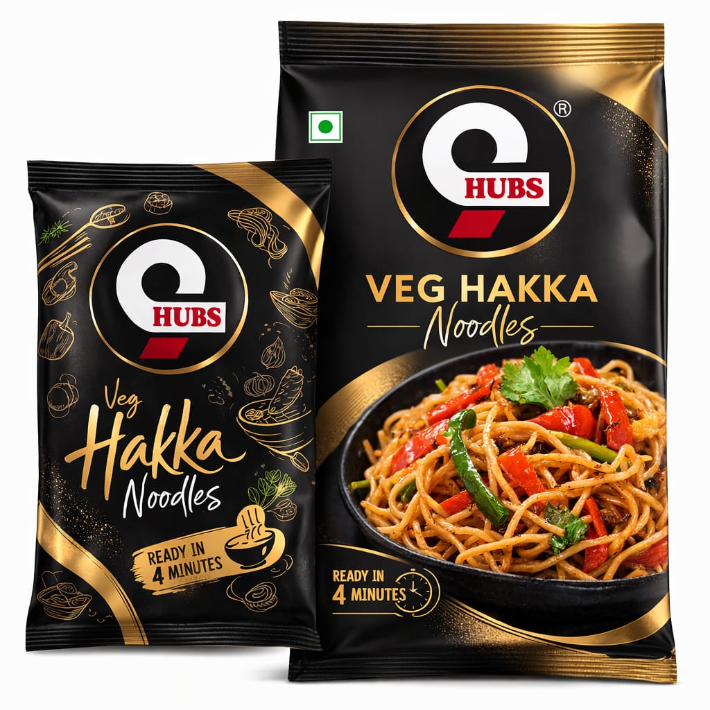 9 Hubs Veg Hakka Noodles 200gm